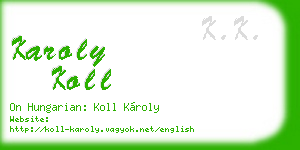 karoly koll business card